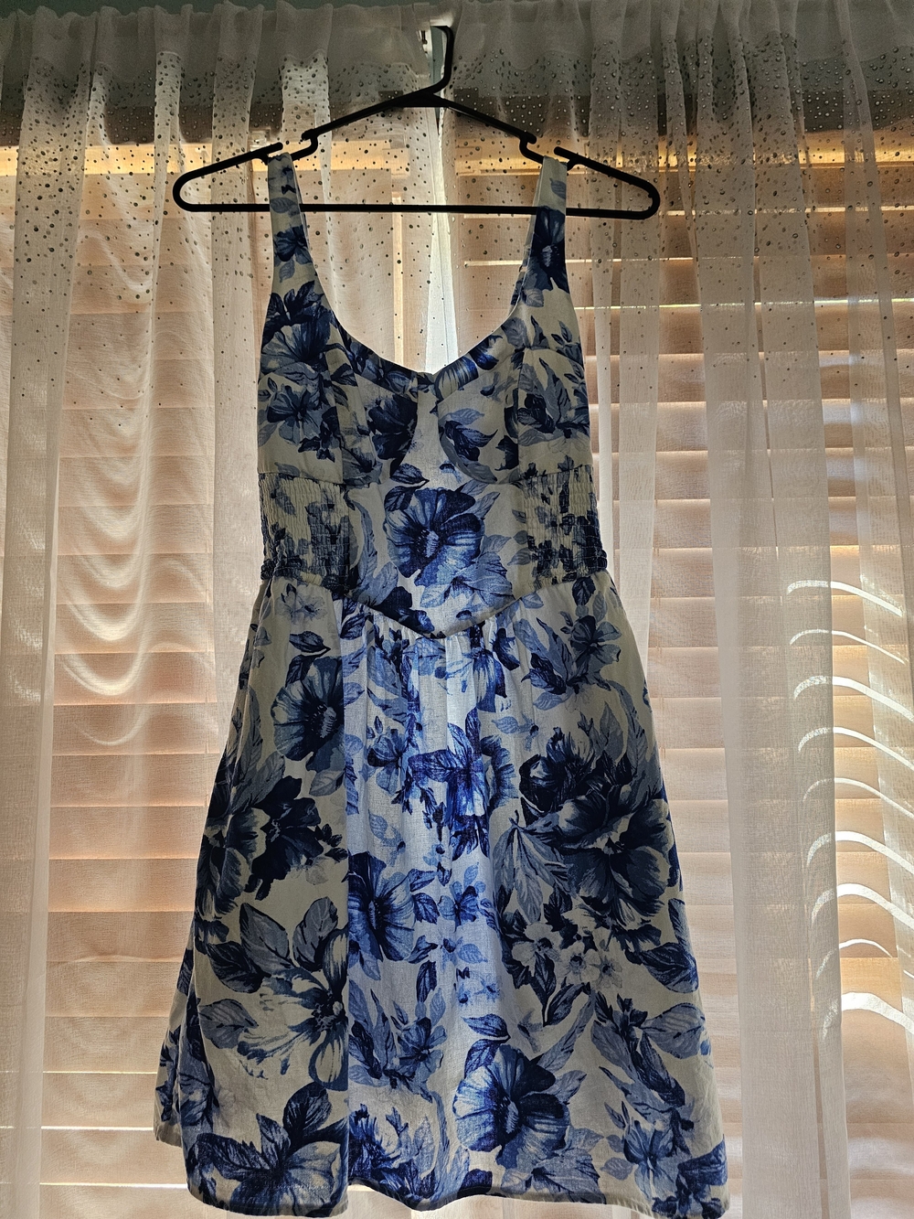 Hollister Blue and White Floral Mini Dress